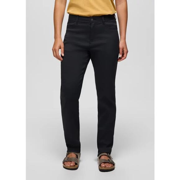 Prana Stretch Zion Halle Pant Size 2 Black 30" Inseam Standard Straight Mid Rise - Picture 1 of 13